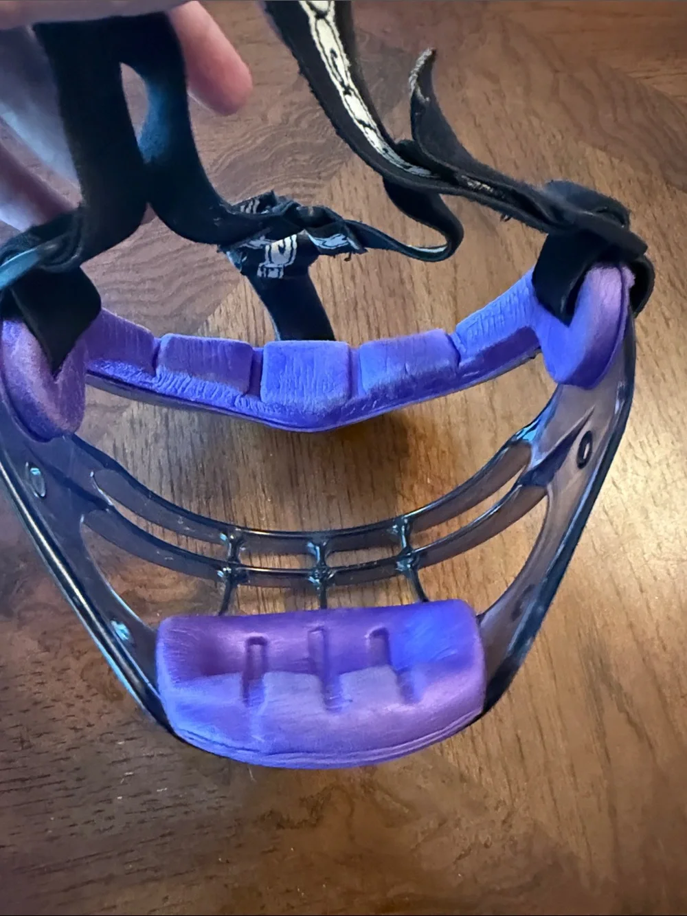 Purple and Black Women's Face Mask with Cage
